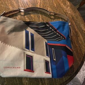 Longchamp Finca Luisa Canvas Tote Travel Bag